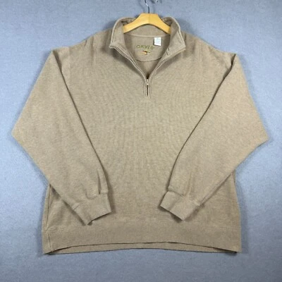 Suéter Pullover Orvis Para Hombre Cuarto Cremallera Tostado Talla XL Algodón Aire Libre Senderismo Gorp Foto 1 de 4