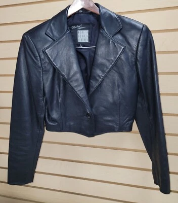 Vintage Michael Hoban North Beach  Black Leather Jacket Women's - Image 1 of 4