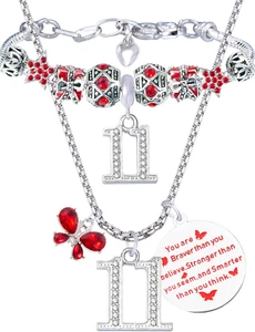 11Th Birthday Gifts for Girls,11Th Birthday Necklace, 11Th Birthday Party Suppli - Picture 1 of 9