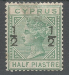 CYPRUS SG25 the 1882 half on half pi mounted mint cat £170 - Picture 1 of 2