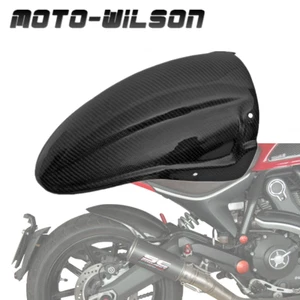 For DUCATI SCRAMBLER 800 Carbon Fiber Rear Fender Hugger Mudguard With Bracket - Picture 1 of 8