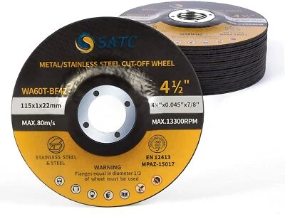 100 Pack - 4-1/2" x .045" x 7/8" Depressed Center Cut-Off Wheel T27 Cutting Disc - Image 1 of 4