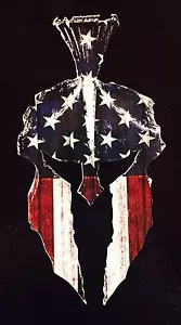 6" SPARTAN MOLON LABE 2 AMERICAN FLAG SHAPE DIE CUT DECAL COLOR STICKER - Foto 1 di 2