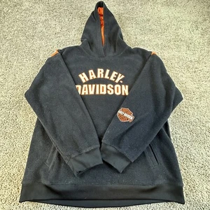 Harley Davidson Hoodie Youth Large (16-18) Black Polyester Soft Comfy Biker - Picture 1 of 12