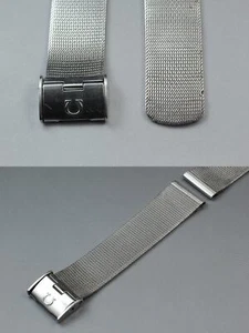 Vintage ◆Exc5◆ Omega 2052 17mm Milanese Mesh Genuine Silver Watch Bracelet JAPAN - Picture 1 of 11