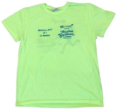 Camisa reflectante amarilla camarilla para correr nocturna Marathon de Bordeaux FR para mujer, M Foto 1 de 4