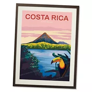 Costa Rica City Landscape Travel Posters Vintage Room Decor 18L" x 12W" - Picture 1 of 8