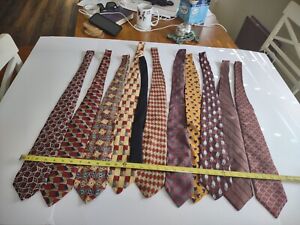 Lot of 10 mostly TOM JAMES Men's Ties, Made in USA ,Size 58 x 3.5 & thin black