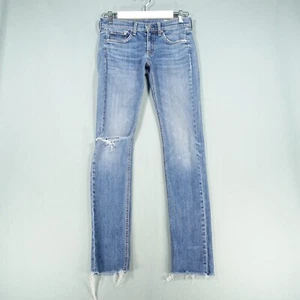 Rag & Bone Jeans Women 24 Blue Dre New York USA Distressed Rips Frays Pants - Picture 1 of 24