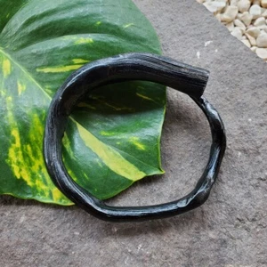 Exotic Indonesian Black Akar Bahar Bracelet Genuine Coral Bangle #256 - Picture 1 of 6