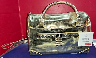 Bolsa Nine West Lock of The Draw dourada MM com etiqueta - COMO ESTÁ - Imagem 1 de 4