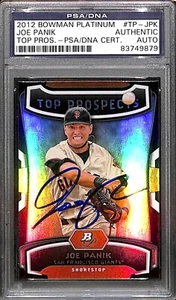 JOE PANIK SIGNED AUTO'D 2012 BOWMAN PLATINUM CARD PSA/DNA COA SLAB RC SF GIANTS - Picture 1 of 3