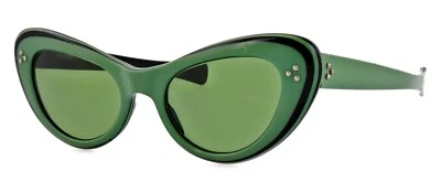 Gafas de sol vintage MCM 1950s ROSANNA 47mm verde ojo de gato todas originales Italia Foto 1 de 4
