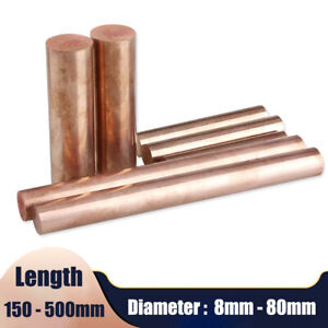 Copper Round Solid Rod Bar 8/10/12/14/15/16/18/20/22/25/28/30/32 - 80mm Diameter