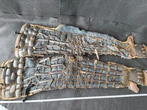 Antique KOTE Arm guard Japanese SAMURAI YOROI Chain Armor Parts EDO Era-h0426- - Picture 1 of 16