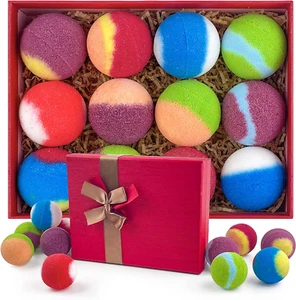 Bath Bombs 12PCS Set: Organic Fizzy Bomb with Essential Oil, Relaxing - Picture 1 of 7