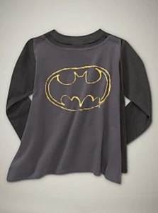 Neu mit Etikett GAP Junk Food Superheld Batman Cape T-Shirt Shirt Langarm Jungen 2T - Bild 1 von 2