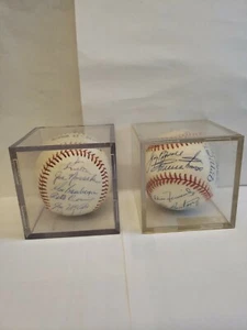 🤑RARE🤑VINTAGE🤑TWO🤑 ☆OLD☆TIMERS☆GAME☆ ☆BALLS WITH☆ ☆36☆SIGNATURES☆☆JSA☆ ☆LOA☆ - Picture 1 of 12