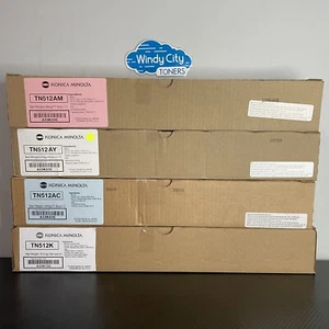 Konica Minolta TN512 YMCK Standard Yield Toner Cartridges Set For BizHub C454 - Picture 1 of 3