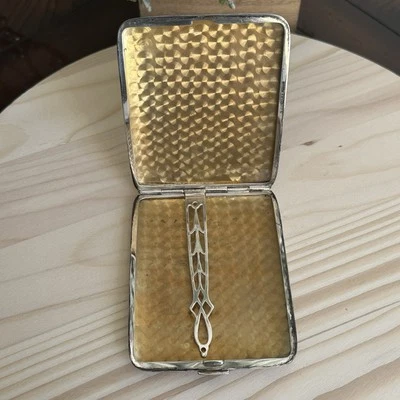 Estuche de cigarrillos de colección R Blackinton Co Guilloche plata esterlina Art Deco 104,6 g Foto 1 de 4