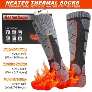 Upgraded Electric Heated Socks Outdoor Thermal Foot Winter Warmer Skiing Hunting - Picture 1 of 15