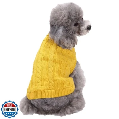 CHBORCHICEN Small Dog Sweaters Knitted Pet Cat Warm Dog Sweatshirt Winter Clo Foto 1 de 4