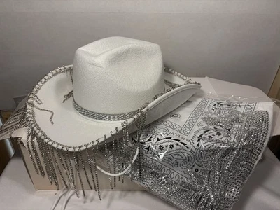 Cowboy Hat Trendy Decorative with Tassel for Halloween With Matching Bandanna - Image 1 of 4