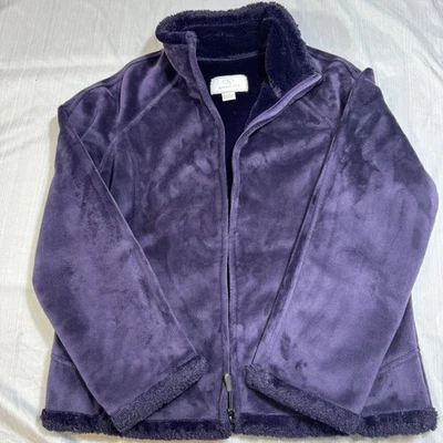 Green Tea Soft Faux Fur Lined Warm Jacket Winter Coat Purple Size Large - Image 1 of 4