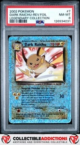 Pokemon Legendary Collection #7 Dark Raichu Legendary Collection 2002 PSA 8 - Imagen 1 de 2