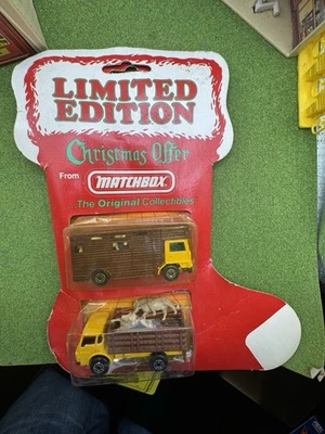 1983 Matchbox Christmas Stocking 2 Pack RARE Horse Box Cattle Truck NIP Noc - Image 1 of 4
