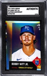 2022 Topps Chrome Platinum #61 Bobby Witt Jr Refractor RC MISCUT ERROR - Picture 1 of 2