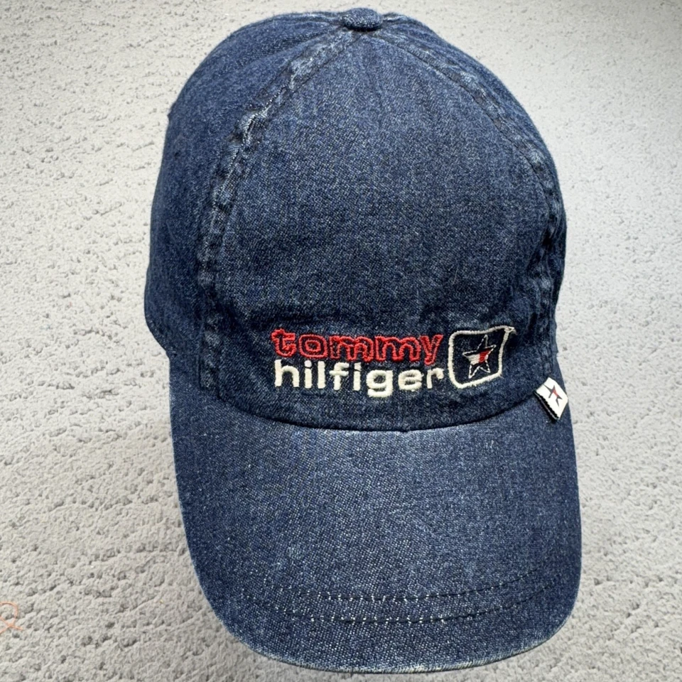 Tommy Hilfiger Sombrero Gorra Correa Espalda Juvenil 7-6 Azul Denim Ala Roja Logo Foto 1 de 4