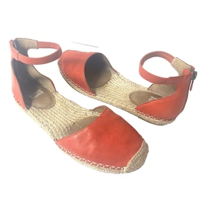 Eileen Fisher Sandale purpurrot Leder Knöchelriemen Espadrille geschlossene Zehe Damen 8 - Bild 1 von 11