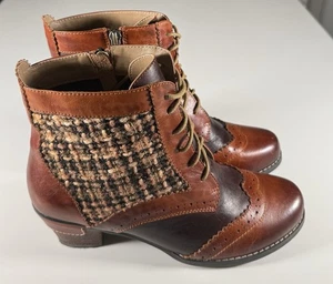 Elite By Corkys Ankle Boots Women’s 8 Brown Leather Side Zip Boho Heels - Picture 1 of 14