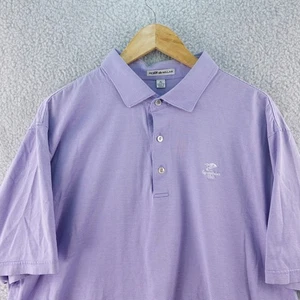 Peter Millar Mens XL Purple Stripe Golf Polo Shirt Short Sleeve Performance - Picture 1 of 7
