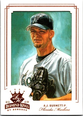 2003 Donruss Diamond Kings #101 A.J. Burnett Framed White (Bronze Foil) - Image 1 of 2
