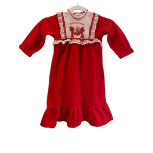 Vintage 1980’s Strawberry Shortcake Nightgown Lace Ribbon Long Sleeve Ruffles S - Picture 1 of 7