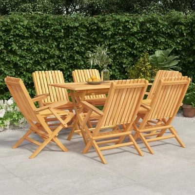 Garten Essgruppe Gartenmöbel Sitzgruppe Gartengarnitur Massivholz Teak vidaXL - Bild 1 von 4