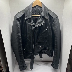Abrigo Chaqueta Motociclista Forrada Termolite Cuero Negro STEER BRAND Talla 42 - Imagen 1 de 16