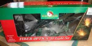 Vtg Christmas Kurt Adler Clear Fiber Optic 10 String Light Set w Adapter - Picture 1 of 12