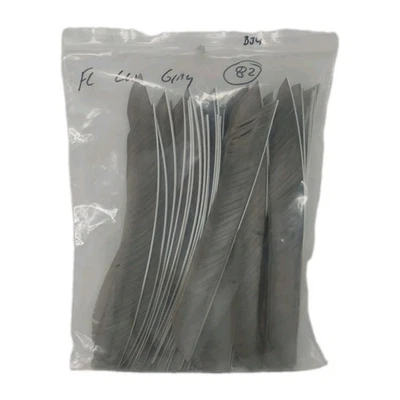 82 Count Archery Arrow Feathers FULL LENGTH 10.5" Left Wing: Gray - Image 1 of 2