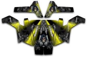 Polaris RZR 800 UTV Wrap Graphics Decal Kit 2007 2010 Reaper Revenge Yellow - Bild 1 von 1