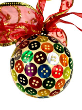 Mosaic Button Christmas Ornament