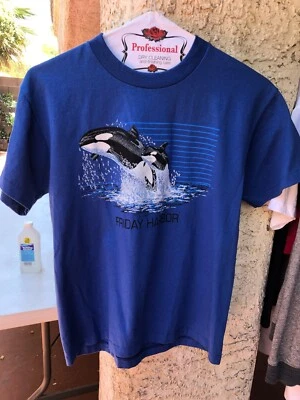 Friday Harbor boys Vintage 1988 whale Print T-shirt Made in USA size 14-16. NWOT - Image 1 of 4