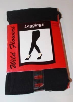 Leggings Wild Flowers Womens Size Medium Black Leggings NWT - Image 1 of 3