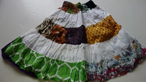 Beautiful Multi-Color Size Small 20" Cotton Long Tiered Girls Skirt New - Picture 1 of 4