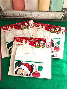 3 Packs Disney Mickey Minnie Mouse 12 Treat Bags Zip Top Stocking Shape New