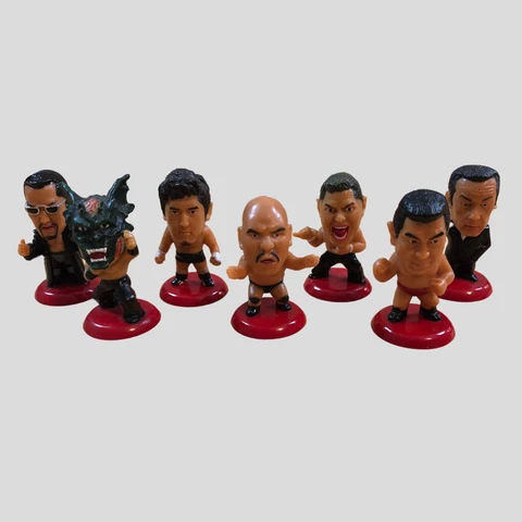 NJPW Mini Big Head Wrestling 7 Figure Lot - Japan Killer Khan Chono Great Muta Cover