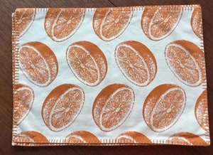 NEW 4 Cotton Placemats 14โx20โ ORANGES ๐ PATTERN W/ Embroidered Edges NWT - Picture 1 of 4