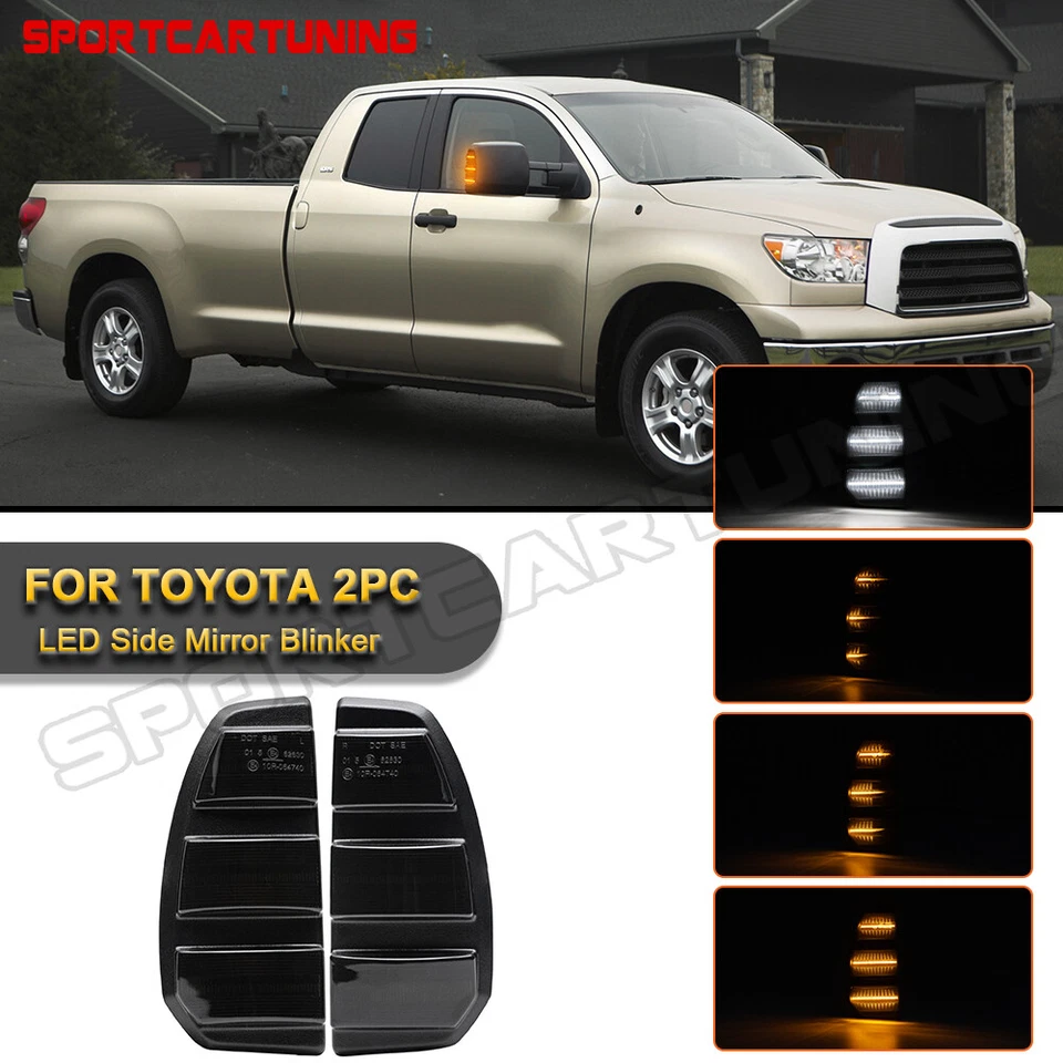 For 2007-2021 Toyota Tundra Sequential LED Side Towing Mirror Turn Signal Lights — 第 1/4 张图片